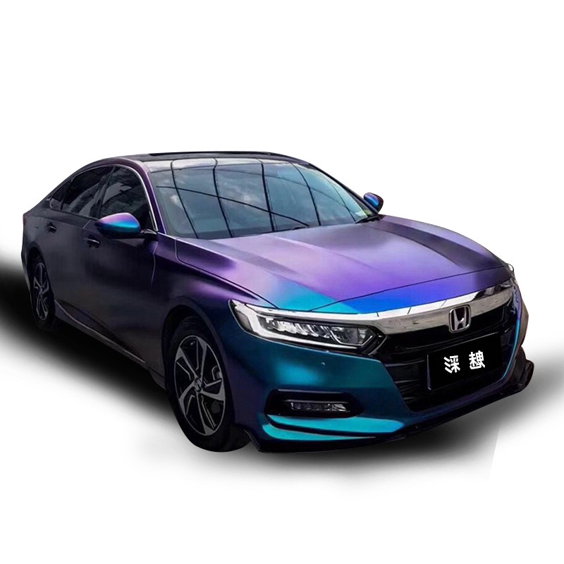 汽车改色膜钻石渐变全车身变色龙贴膜整车改装哑光紫魅蓝改色贴纸