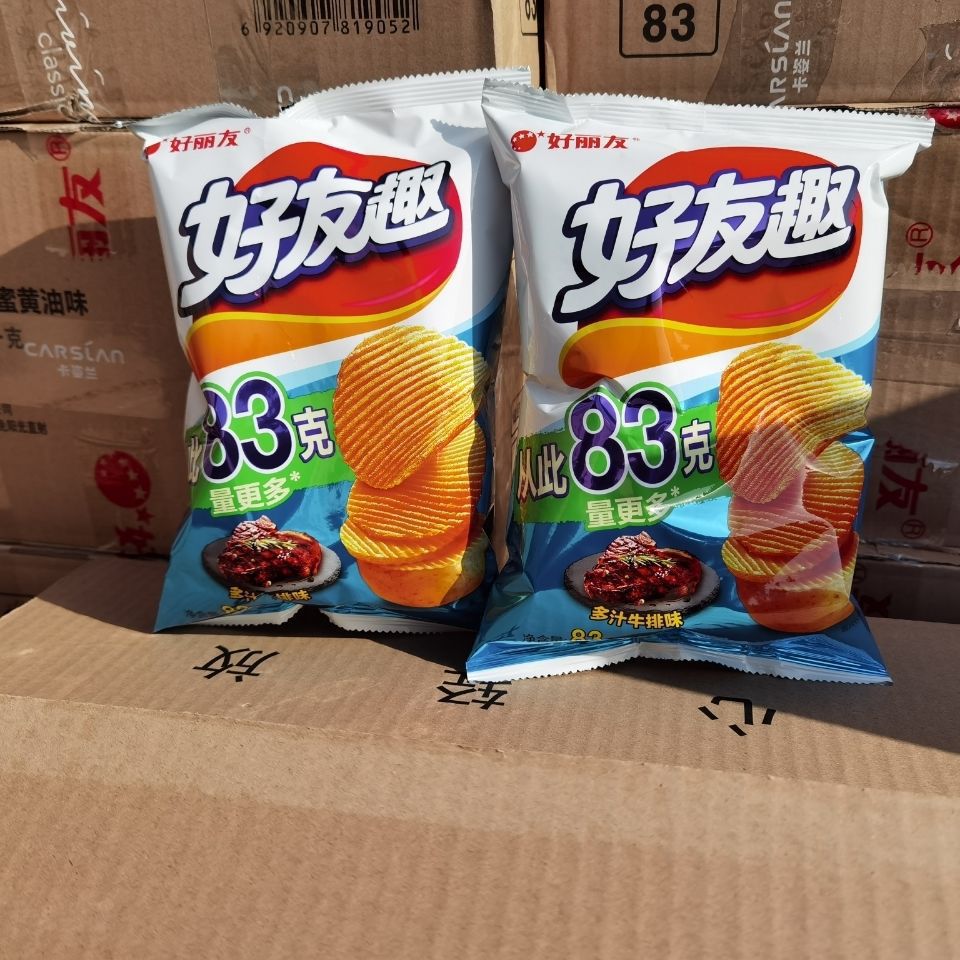 好丽友好友趣75g好有趣薯片宿舍充饥夜宵整箱休闲零食品大礼包