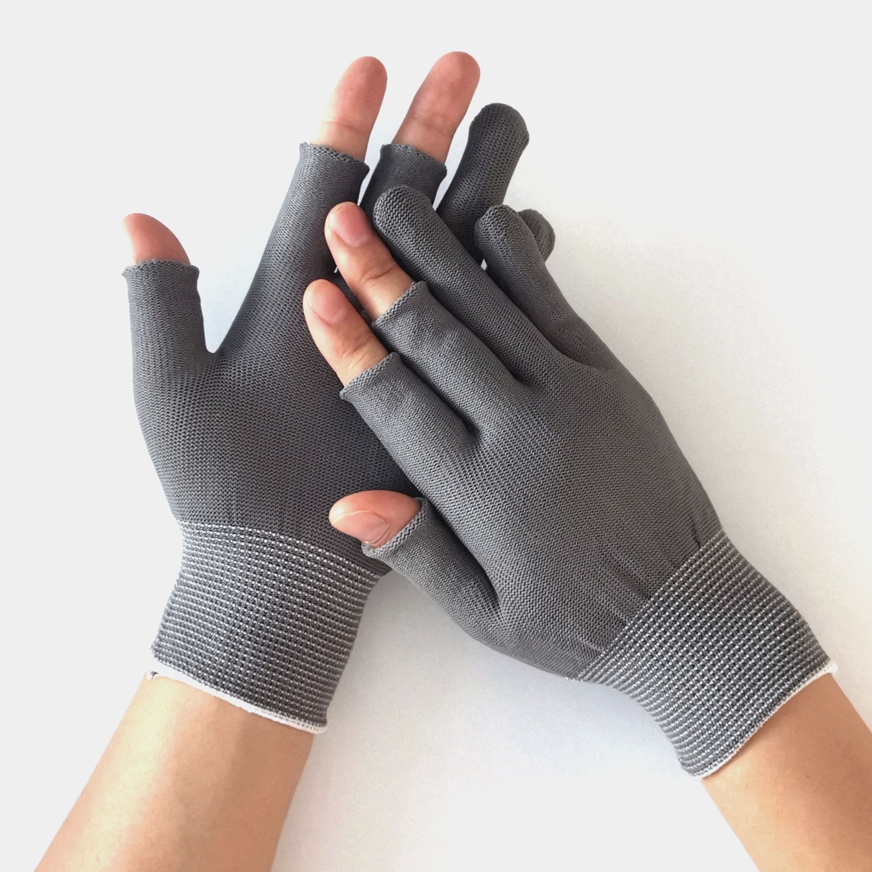 露三指手套漏指头弹力透气采摘尼龙工作男女半指触屏断指户外运动