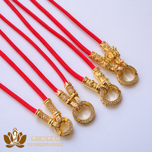 厂价微镶钻龙头项链24k镀金保色2021泰国佛牌链子吊坠布绳挂链3mm