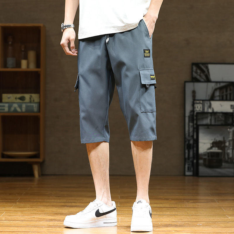 大男童七分裤夏工装男透气夏款休闲运动速干外穿夏天学生78分短裤