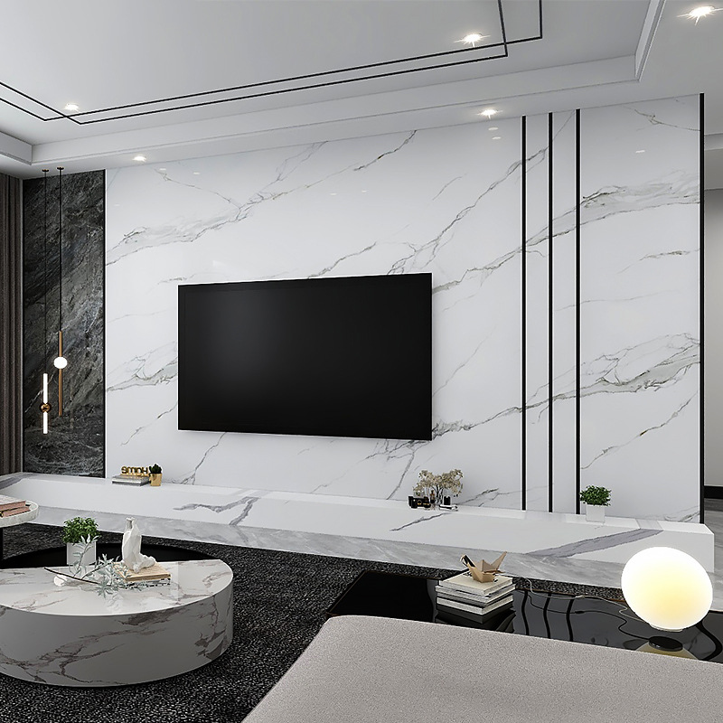 2021新款大岩板背景墙现代简约客厅电视背景墙瓷砖仿大理石影视墙