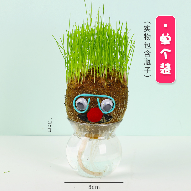 Big Eye Toothed Burclover Doll Creative Small Green Plant Indoor Potted Plant Kindergarten Children Hand Planting Small Gift