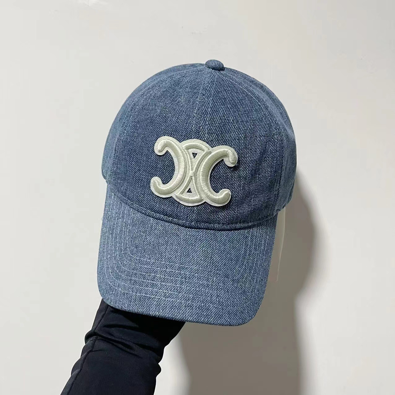 凯旋门水洗牛仔帽子女韩版ins百搭纯棉鸭舌帽休闲软顶棒球帽男潮