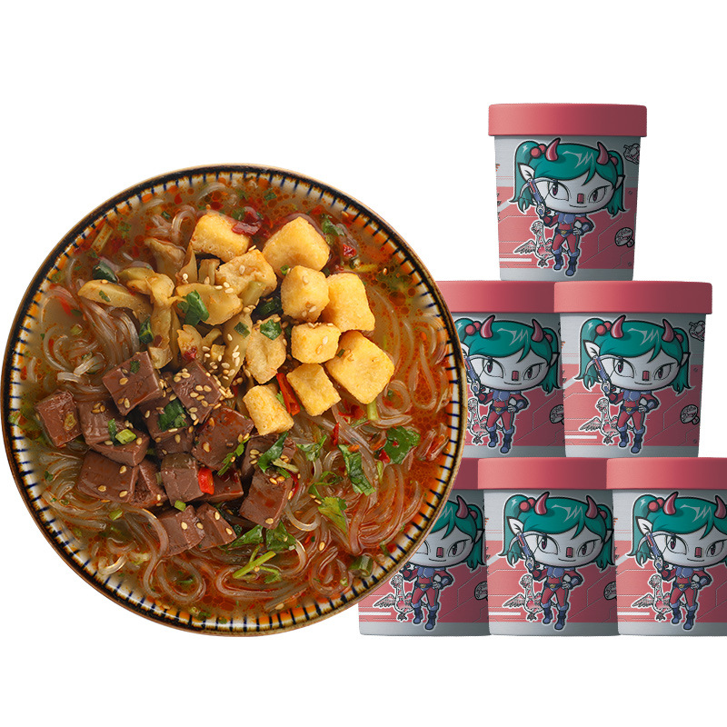食族人鸭血粉丝166g方便速食夜宵米线南京特产网红宿舍夜宵代餐