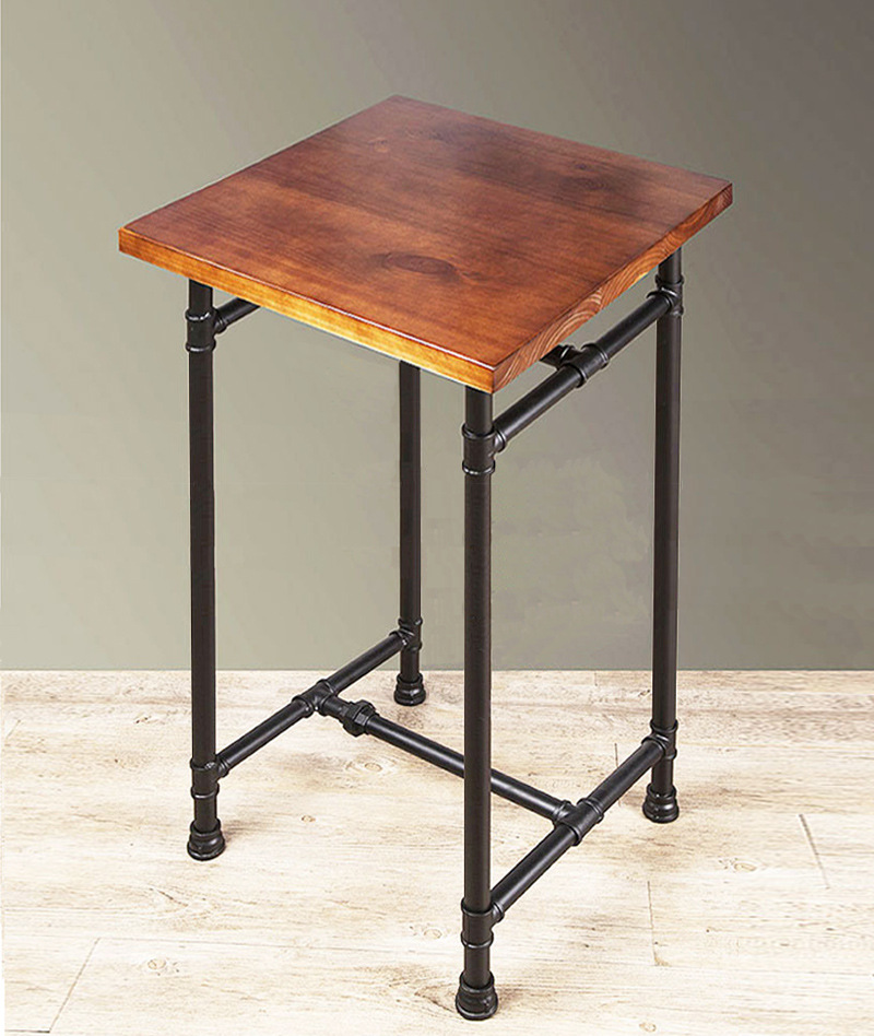 工业水管客厅茶几 复古休闲吧咖啡小桌子 家用小户型方形泡茶桌