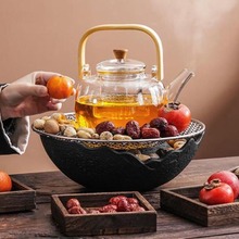 炭炉围炉煮茶全套装家用茶具电陶炉玻璃烧水壶全自动上水电磁茶炉