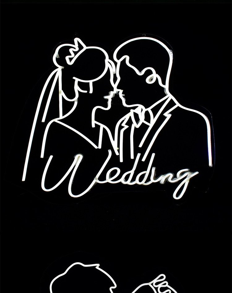 婚庆led霓虹灯牌发光头像道具婚礼舞台背景布置亚克力装饰灯挂件