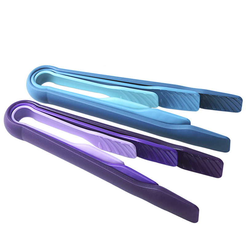 6-Inch 8-Inch 10-Inch Color Bread Clip Three-Piece Set Pp Material Food Clip Vegetable Kitchen Food Cake Tong