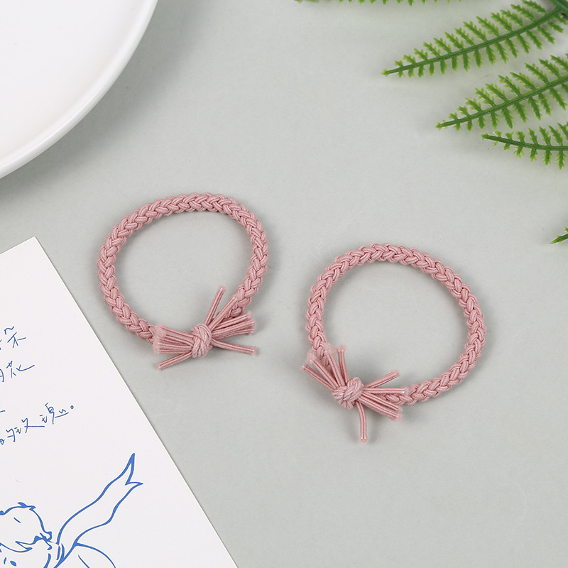 Women's Korean-Style Fresh Hair Band Simple Handmade Twist Weave Elastic Band Hair Rope Headdress Korean-Style Adult Hair Accessories