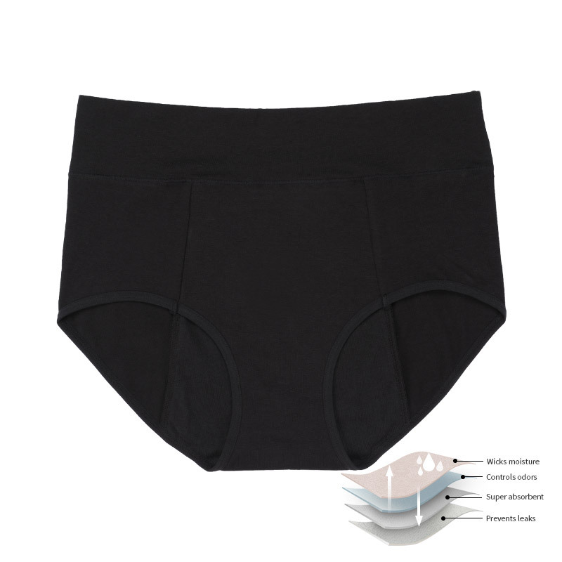Processing Customization Cross-Border European and American Physiological Period Underwear Women's Anti-Side Sanitary Panty Leakage Pure Cotton Breathable Lace Pants for Menstrual Period