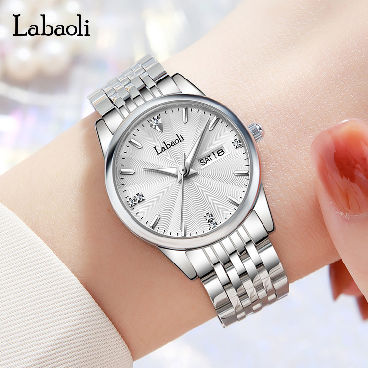 拉宝丽labaoli跨境新款经典女表学生韩版潮流手表双日历石英批发