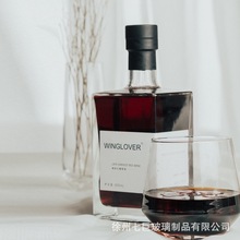 批发新款方形玻璃酒瓶亚马逊热销款500ml750ml洋酒白酒果酒红酒瓶