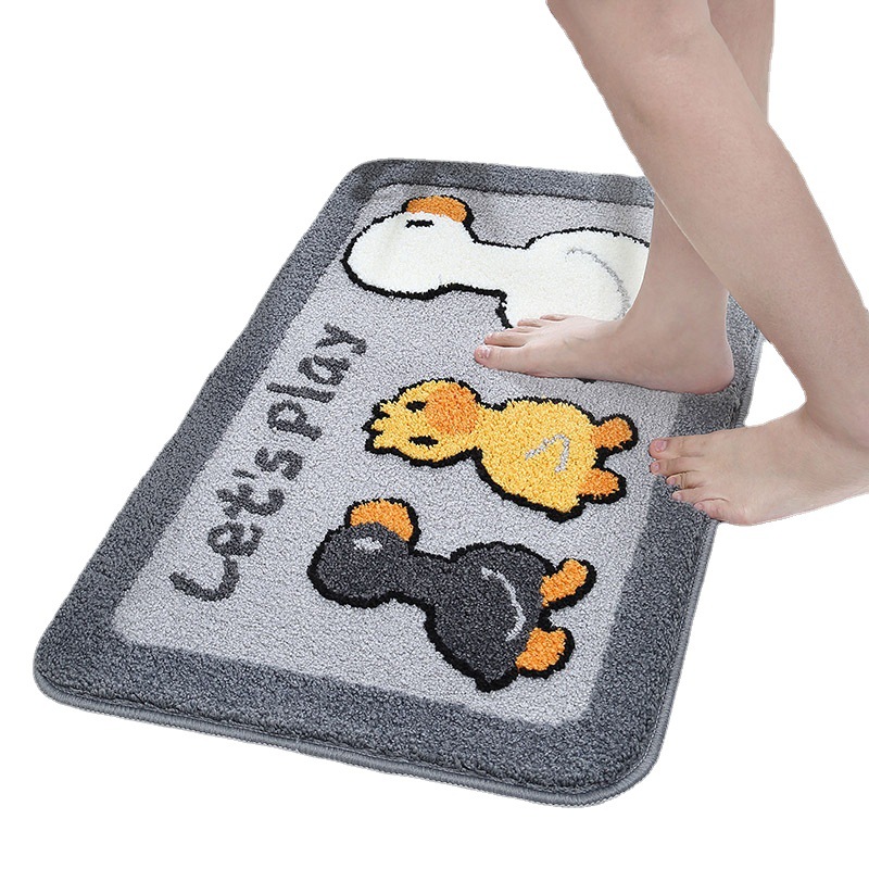 Cartoon Bathroom Bathroom Absorbent Non-Slip Floor Mat Bedroom Children's Room Carpet Cute Little Duck Entrance Mat