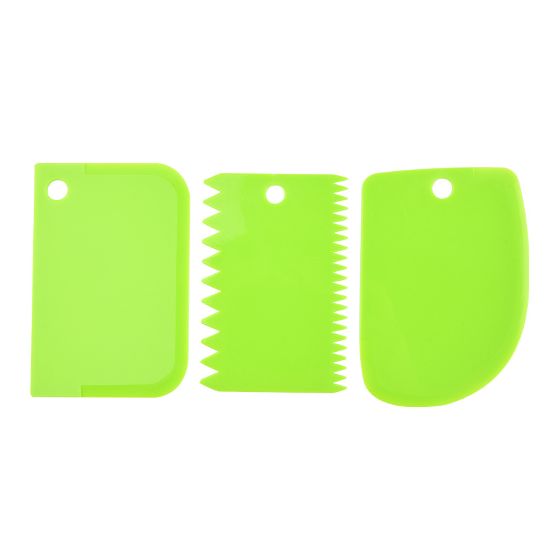 Flour Cutter Plastic Cream 3-Piece Scraper Sawtooth Bread Cutter Baking Tool Dough Cutting Set Scraper