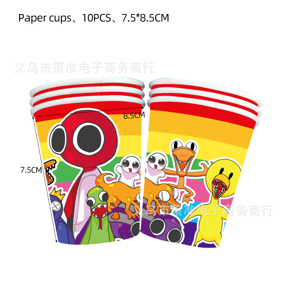 Rainbow Friends Rainbow Friends Birthday Party Tableware Paper Pallet Tissue Tablecloth Decoration and Layout Supplies