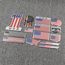 汽车个性装饰贴金属标改装美国国旗划痕贴美国地图车贴侧标尾标贴