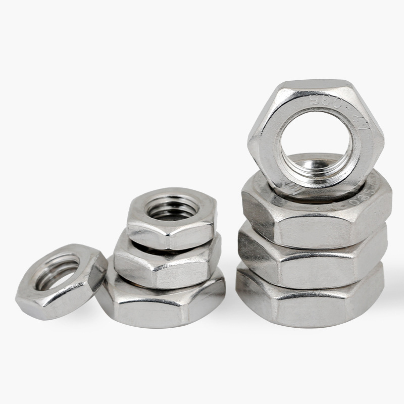 304不锈钢细牙薄螺母六角细牙螺帽m8m10*1m12m14m16m18m20m22*1.