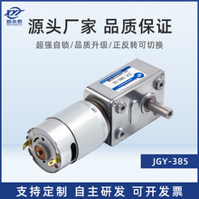 JGY385微型直流减速电机自锁齿轮涡轮蜗杆大扭矩低速小马达24v12v