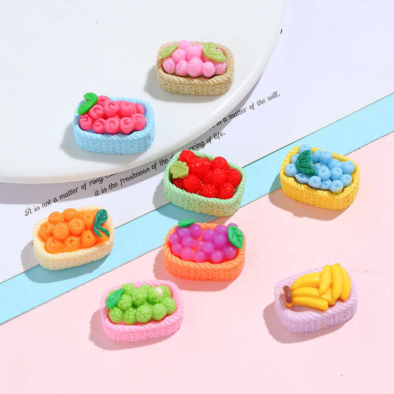 Cartoon Candy Toy Fruit Basket Cream Glue Phone Case DIY Material Package Handmade Hair Accessories Resin Accessories