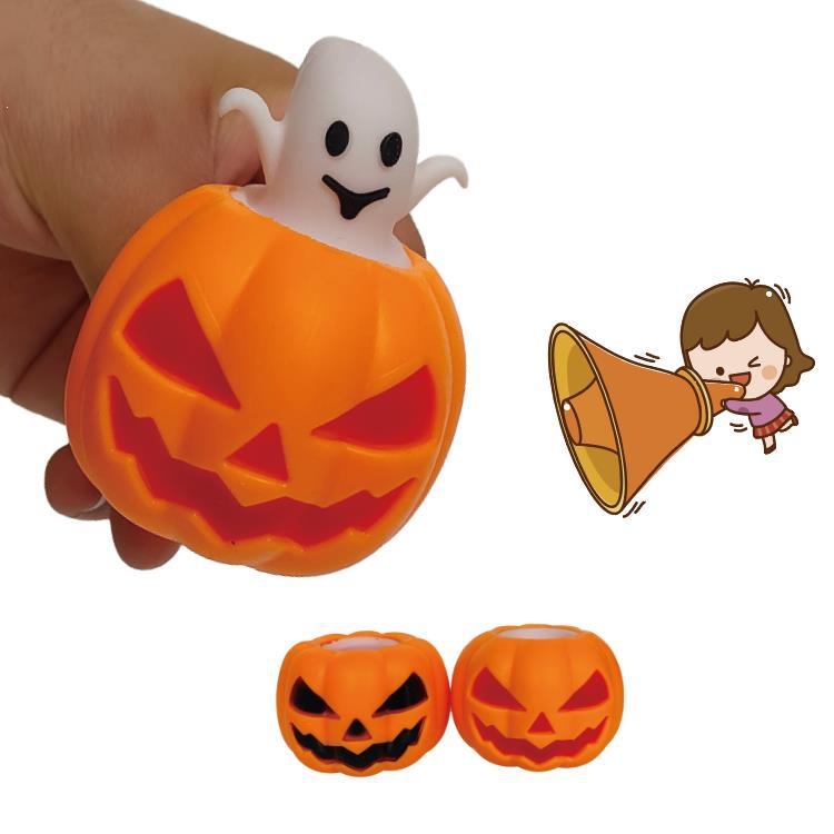 Factory Direct Sales Squeeze Halloween Pumpkin Toy White Ghost Pressure Relief Squeezing Toy TikTok Hot Sale