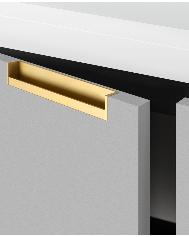 暗装拉手现代太空铝l型卡槽拉手内嵌拉手移门开槽嵌入铝合金扣手