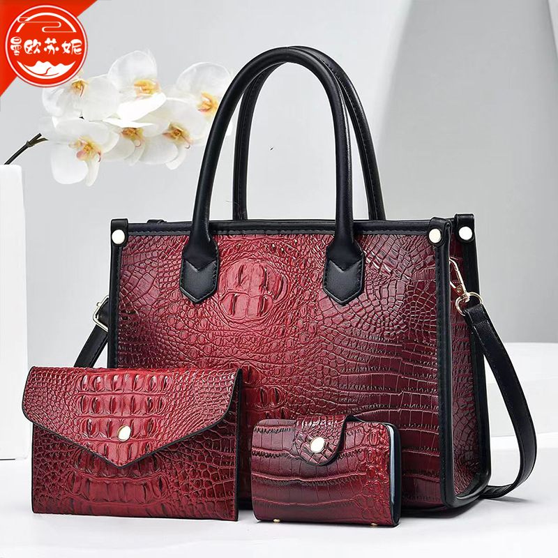 Suni Cross-Border Women's Bag High-Grade Three-Piece Set Mother and Child Bag 2023 New Handbags Stylish Good Texture Shoulder Bag