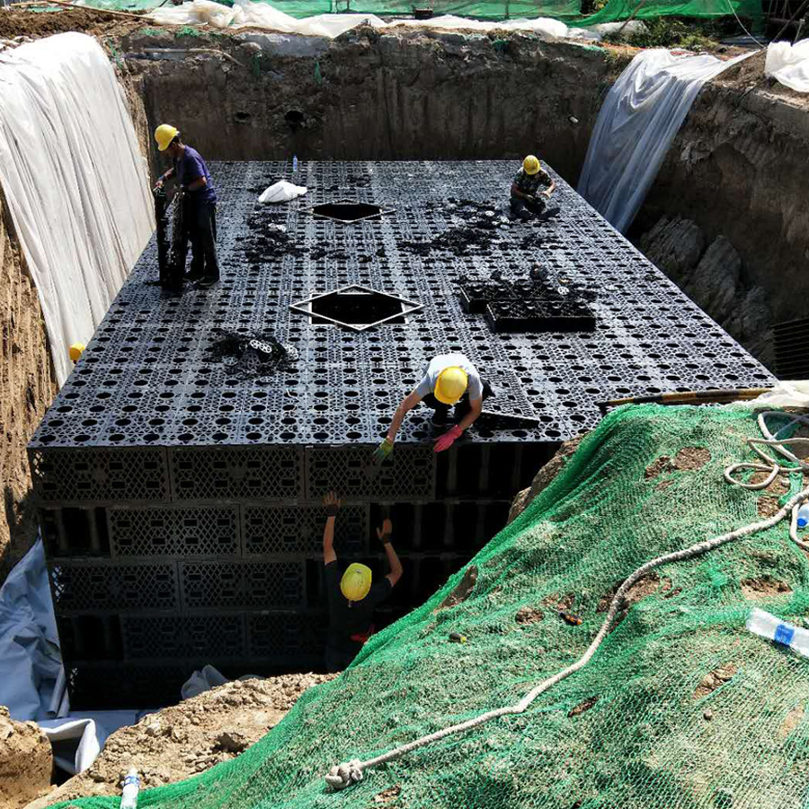 雨水收集模块 雨水调蓄池系统pp蓄水模块含方案施工雨水回用系统-阿里