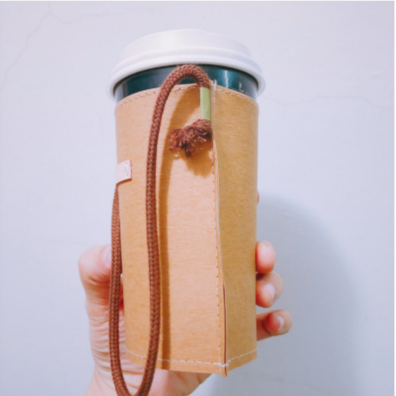 现代简约手提奶茶杯套 打包外带隔热饮料手提袋 户外运动水杯套