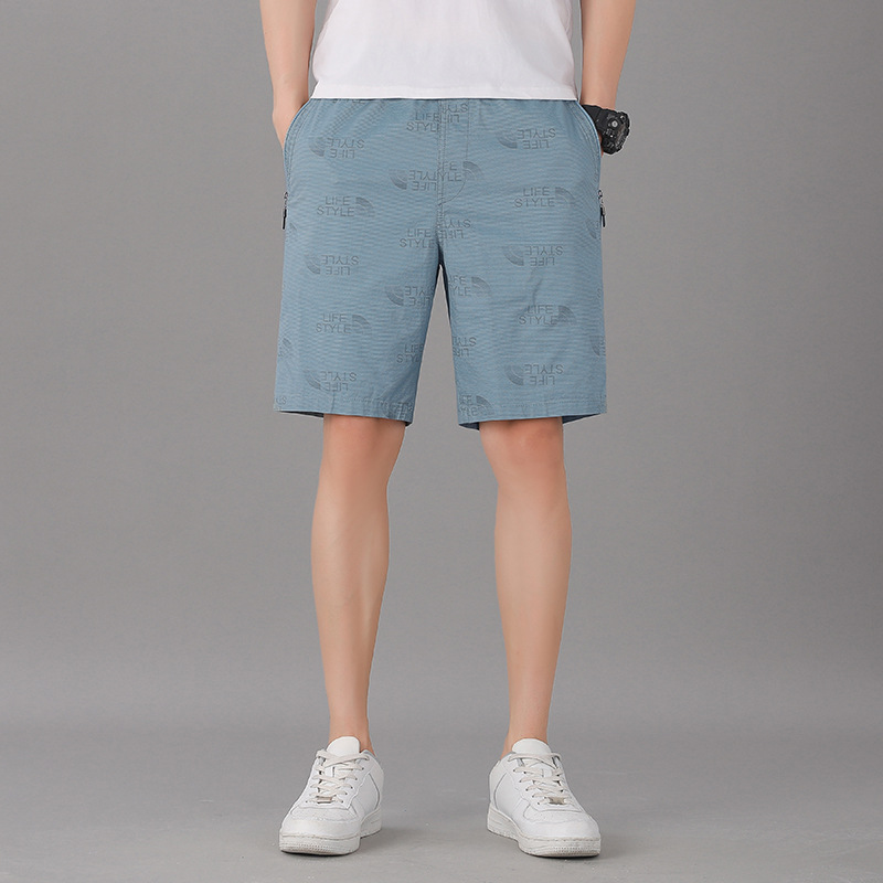 2023 Summer Middle-Aged Men's Cotton Shorts Dad Wear Middle-Aged and Elderly Casual Loose Fifth Pants Outer Wear Large Trunks