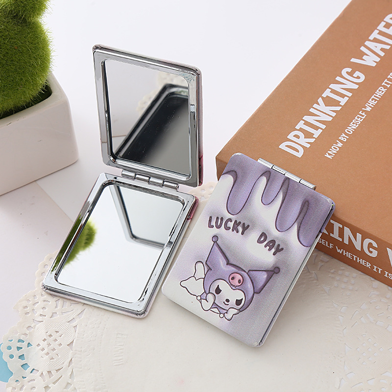 Sanrio 3d Expansion Three-Dimensional Mirror Cute Clow M Melody Pacha Dog Pu Square Mirror Foldable Double-Sided Mirror