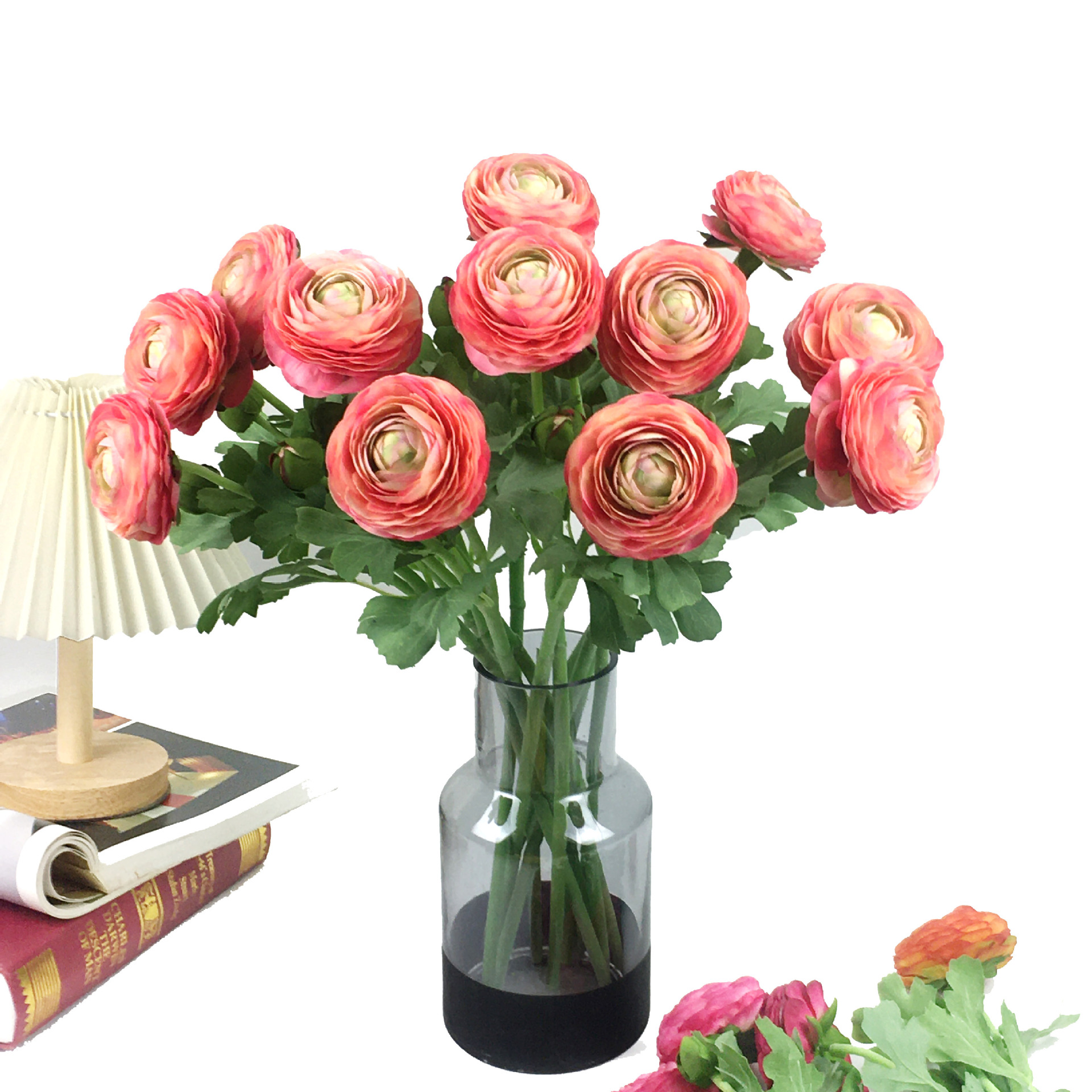 2头洋牧丹仿真花毛茛花假花 家居婚庆摄影软装摆件场景装饰跨境