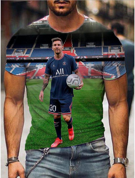 新法国大巴黎梅西30号3dt恤印花运动1件起定阿根廷巴萨messi球服