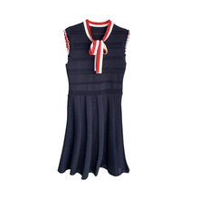法国S家 2023春季新款女装无袖花边撞色条纹系带连衣裙SFPRO02116
