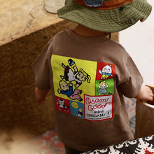 猿宝弟弟2023夏日系童装 儿童棉质短袖T恤中小童圆领上衣厂家代发
