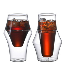 单口双层咖啡杯玻璃双层咖啡杯双层隔热茶杯玻璃杯玻璃咖啡杯厂家