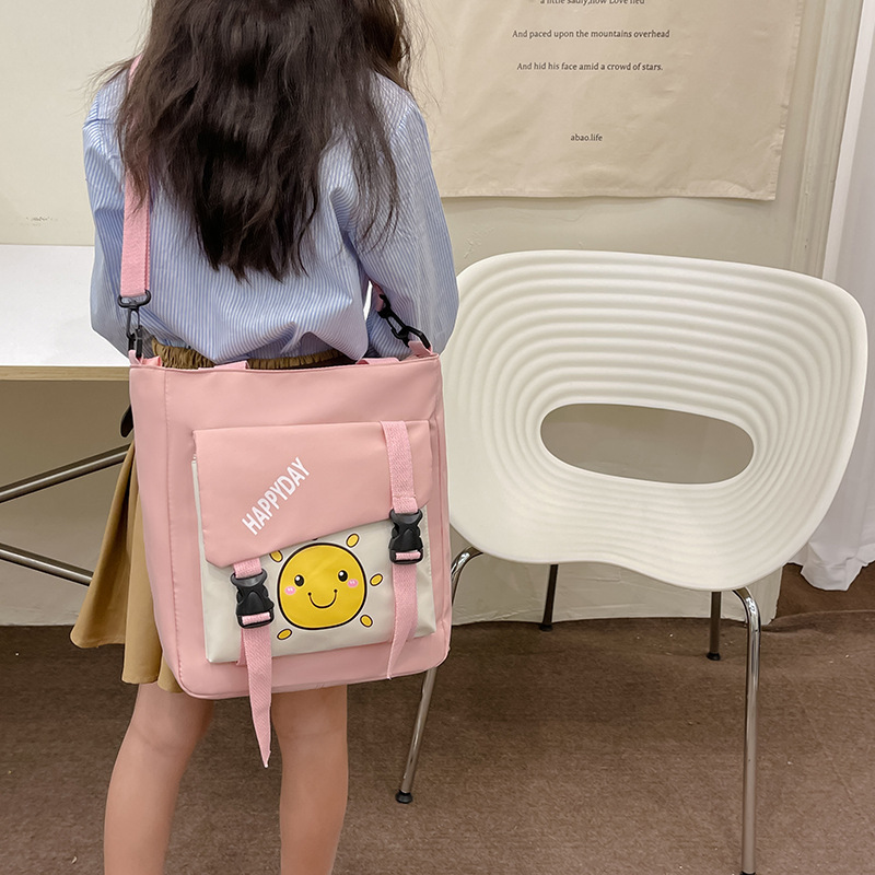 Large Capacity Nylon Cloth Tuition Bag 2023 New Women's Bag Korean Style Trendy Contrast Color Shoulder Bag Messenger Bag Wholesale