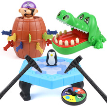 咬手鳄鱼破冰企鹅海盗桶儿童益智双人对战桌面游戏互动整蛊小玩具