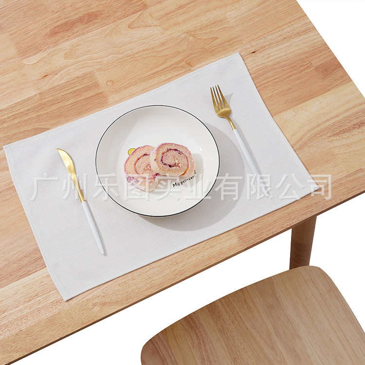 [Blank Heat Transfer Material] Nordic Simple Cotton Linen Placemat Tableware Coaster Life Ceremony Western Placemat