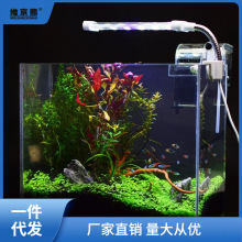 客厅壁挂桌面方形斗鱼缸微景水族箱草缸真水草水培超白雨林微景缸