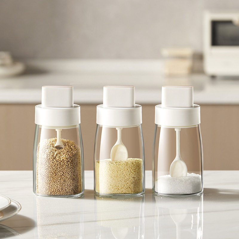 厨房家用盐罐调味瓶密封防潮调料瓶组合套装玻璃罐-阿里巴巴