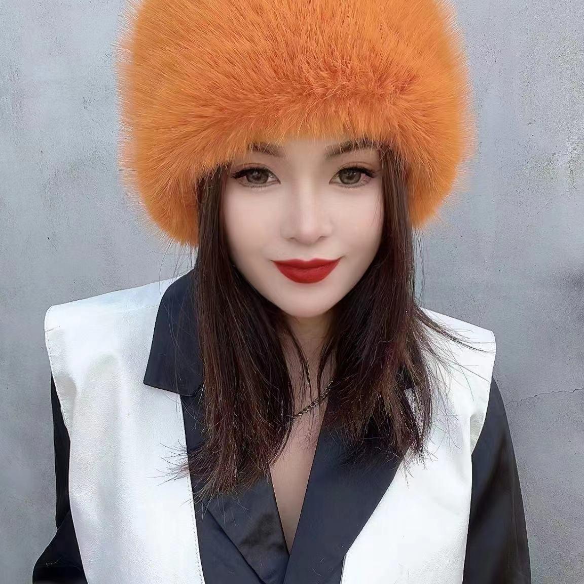 Plush Lei Feng Hat Female Winter Thickened Warm Earmuffs Hat Northeast Snow Village Imitation Mink Velvet Long Wool Locomotive Head Hat Male