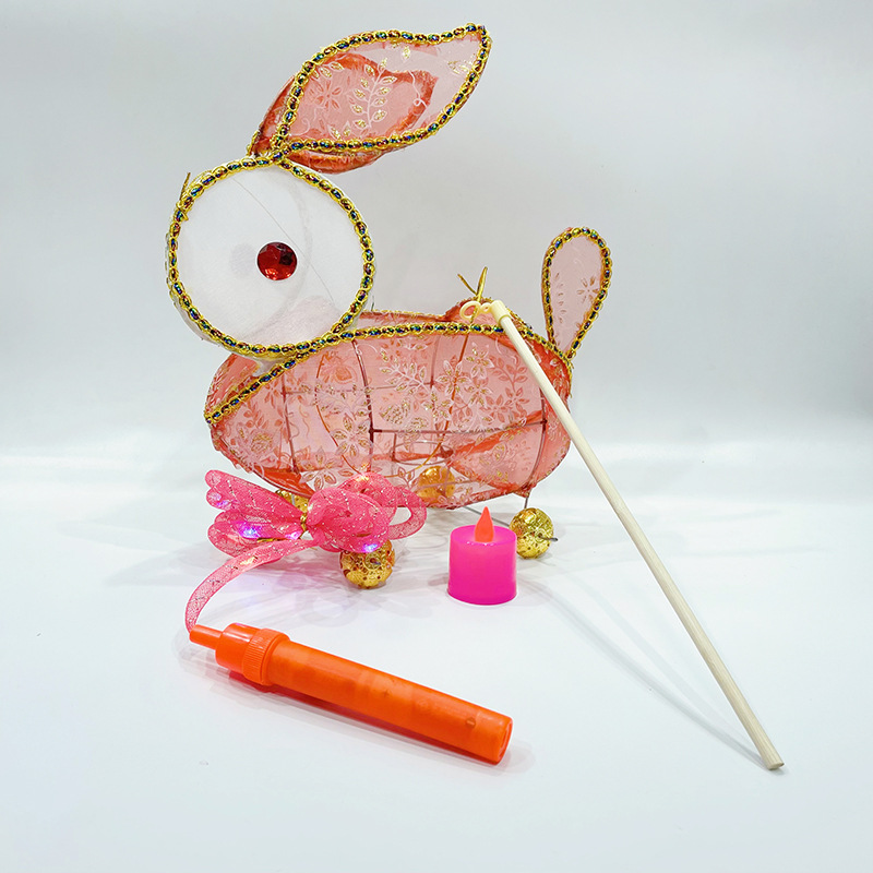 厂家现货古风传统手工兔子灯笼儿童手提卡通灯春节笼幼儿园装饰