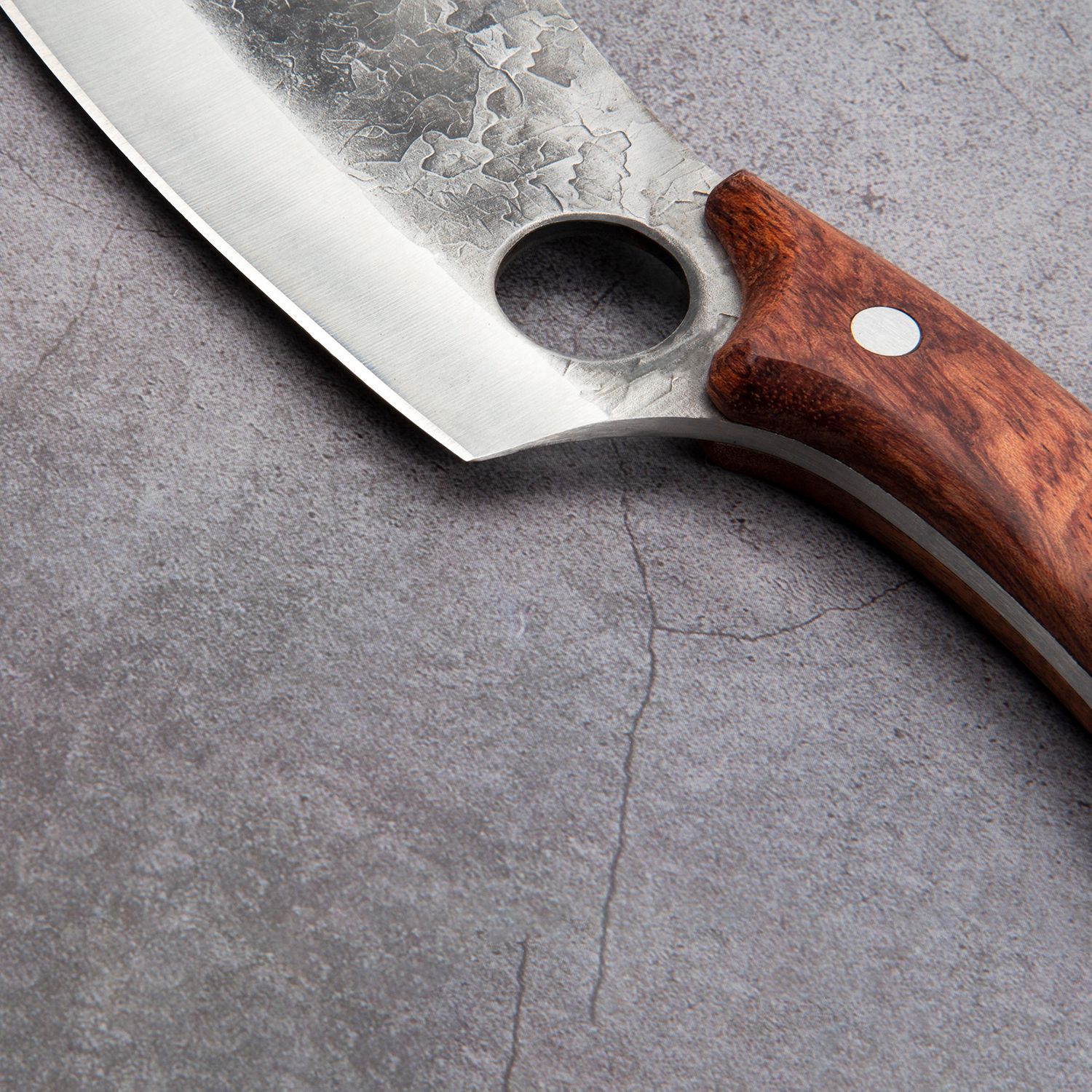 锻打小菜刀锤纹高碳钢家用户外开片杀鱼小菜刀割肉屠宰刀