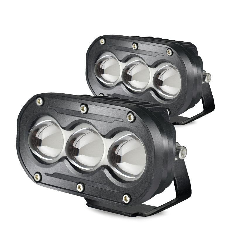New U18 Car Led Lock and Load Spray Spotlight Motorcycle Spotlight Two-Color Lens Headlight Electromobile Lights