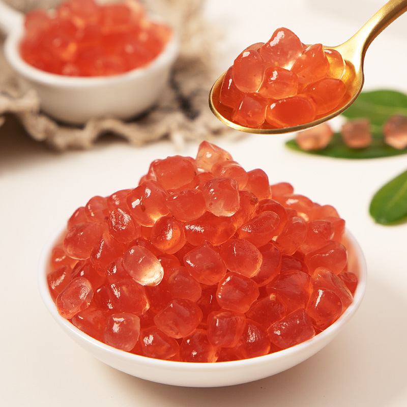 寒天晶球草莓石榴味脆波波蒟蒻粒多肉奶茶专用配料脆啵啵