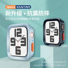 适用苹果智能手表applewatch4-9手表 表壳三防摔TPU+碳纤维苹果保