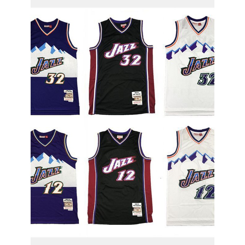 nba球衣批发爵士队12#斯托克顿32马龙复古刺绣篮球服运动夏季训练