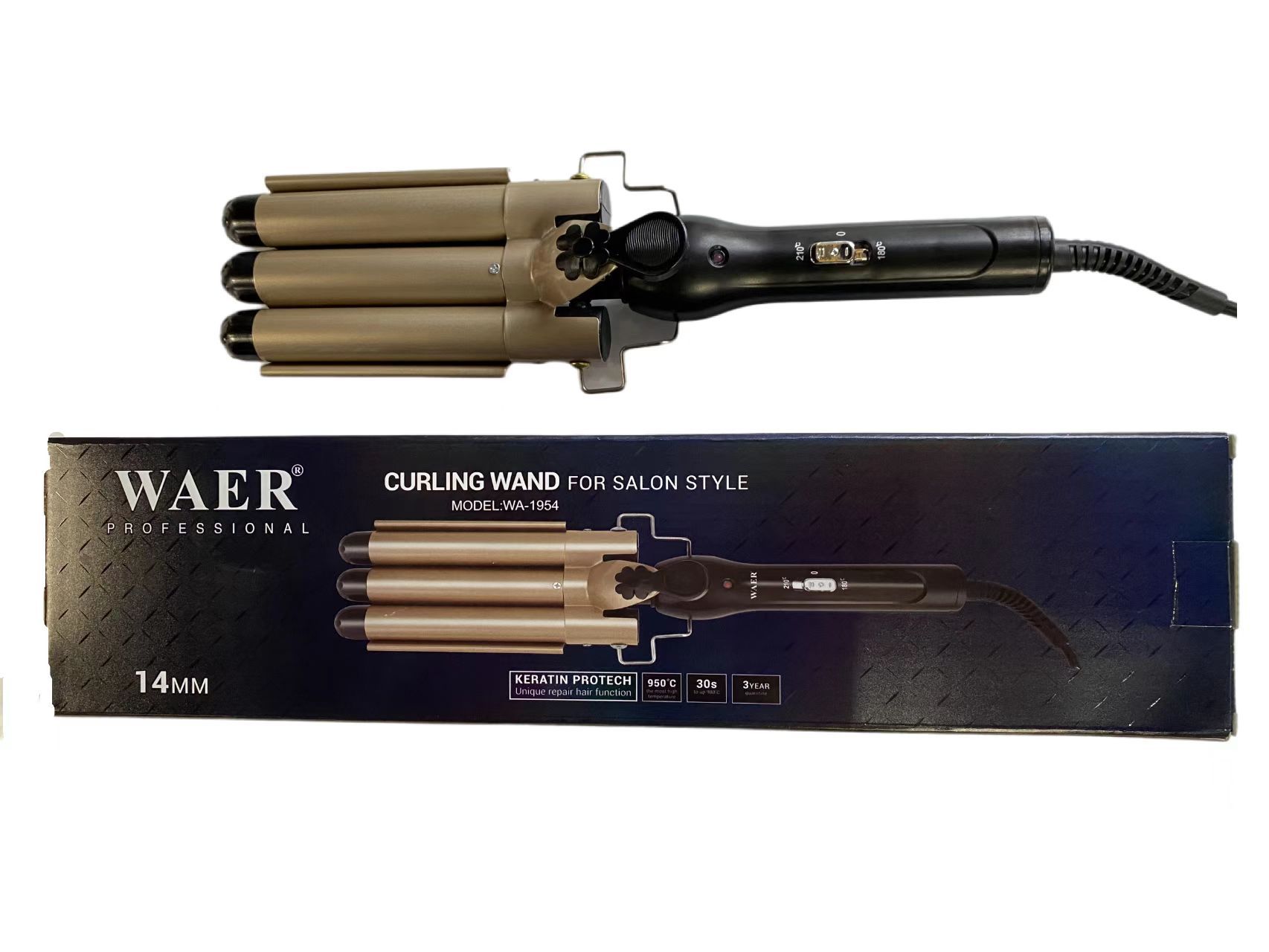 waer korean-style three-tube hair curler ceramic wa-1954 three-stick hair curler household appliances