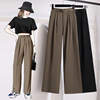 -2021大码女装新款胖MM夏季垂感显瘦阔腿裤直筒西装裤长裤|ms -2021大码女装新款胖MM夏季垂感显瘦阔腿裤直筒西装裤长裤|ms